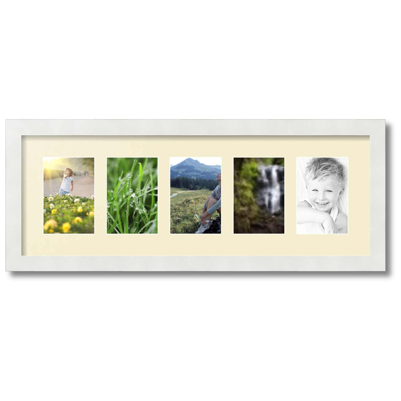 ArtToFrames Collage Photo Picture Frame with 5 - 4x6 inch Openings, Framed in White with Over 62 Mat Color Options and Plexi Glass (CSM-3966-153)